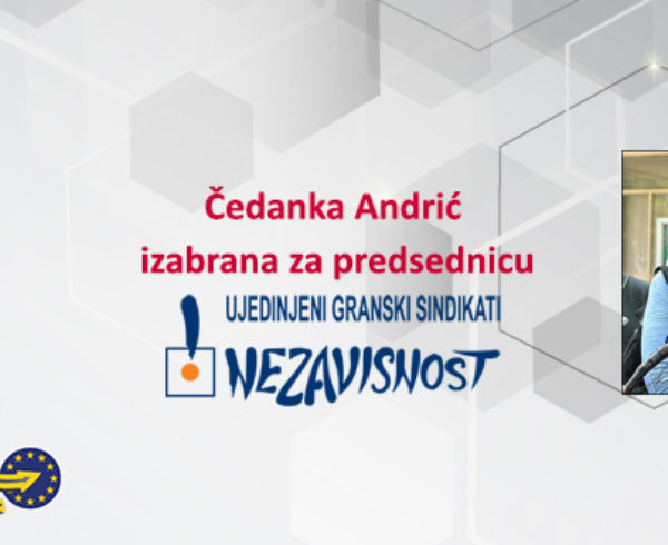 Čedanka Andrić izabrana za predsednicu UGS Nezavisnost