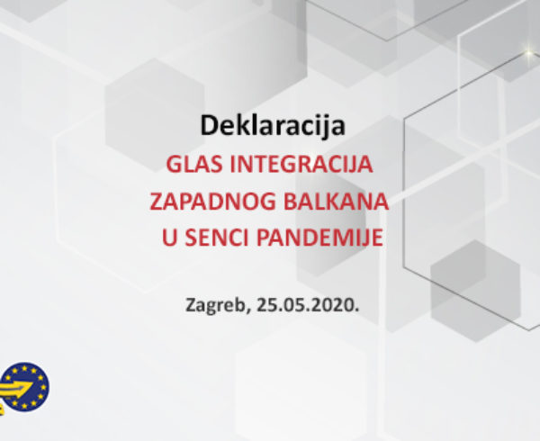 DEKLARACIJA RSS Solidarnost povodom zagrebačkog Samita EU-Zapadni Balkan GLAS INTEGRACIJA ZAPADNOG BALKANA U SENCI PANDEMIJE