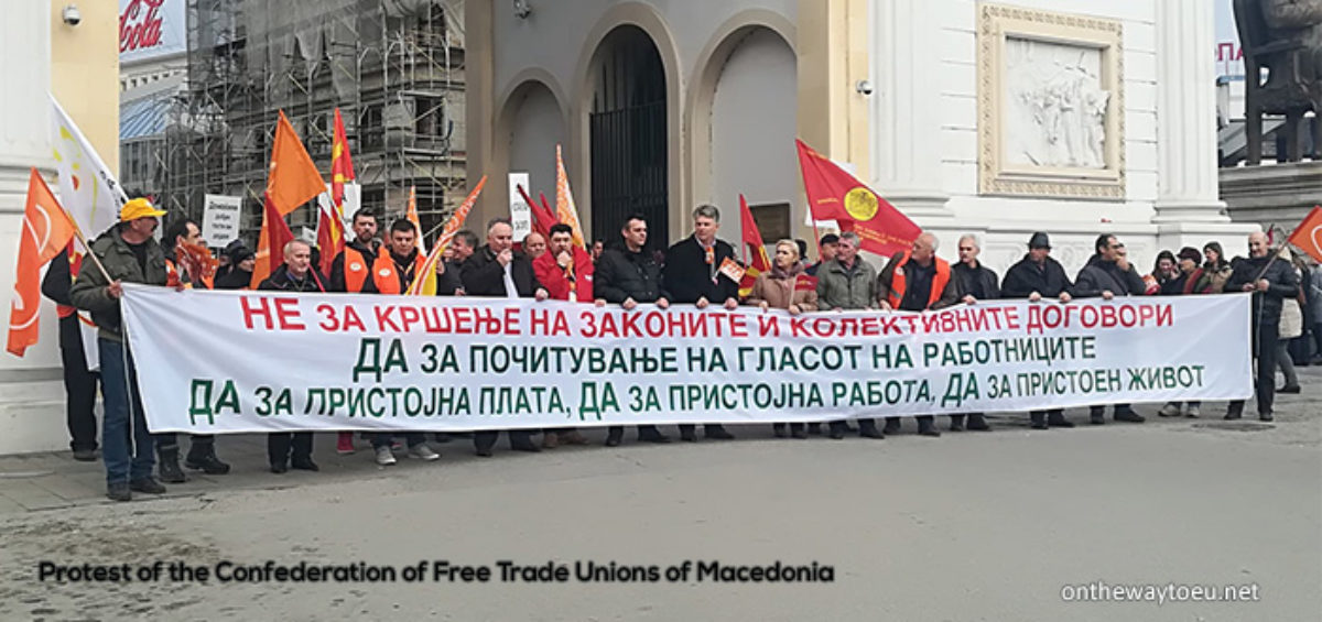 Protest of the Confederation of Free Trade Unions of Macedonia