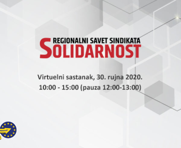 Virtualni sastanak Regionalnog sindikalnog savjeta Solidarnost